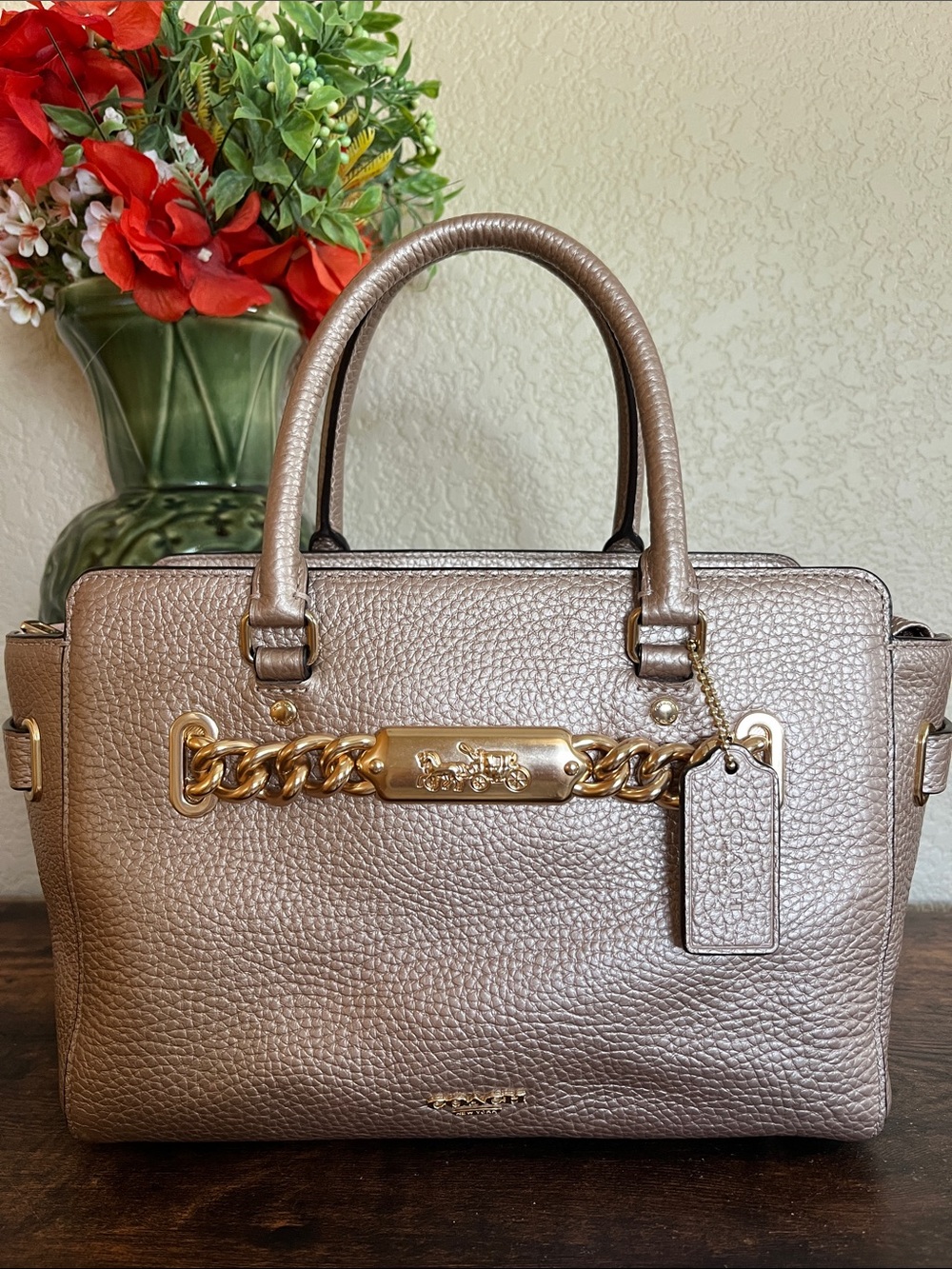 Coach F39847 Rose Gold Blake Carryall 25 Handbag